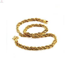 Collar de cadena de cuerda de oro 18k chapado en cobre, collares de latón al por mayor